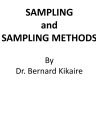 SAMPLING AND SAMPLING METHODS cover