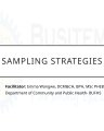 Sampling Strategies cover
