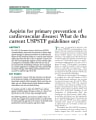 ASPIRIN FOR PRIMARY PREVENTION OF CARDIOVASCULAR DISEASE: WHAT DO THE CURRENT USPSTF GUIDELINES SAY? cover
