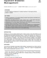 INPATIENT DIABETES MANAGEMENT cover