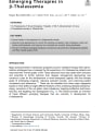 EMERGING THERAPIES IN B-THALASSEMIA cover