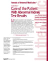 CARE OF THE PATIENT WITH ABNORMAL KIDNEY TEST RESULTS cover
