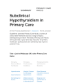SUBCLINICAL HYPOTHYROIDISM IN PRIMARY CARE cover