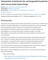 HEMOSTATIC TREATMENTS FOR ANTICOAGULATED PATIENTS WITH INTRACRANIAL HEMORRHAGE cover
