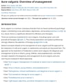 ACNE VULGARIS: OVERVIEW OF MANAGEMENT cover