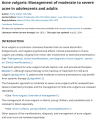 ACNE VULGARIS: MANAGEMENT OF MODERATE TO SEVERE ACNE IN ADOLESCENTS AND ADULTS cover