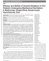 EFFICACY AND SAFETY OF CIPROFOL SEDATION IN ICU PATIENTS UNDERGOING MECHANICAL VENTILATION: A MULTICENTER, SINGLE-BLIND, RANDOMIZED, NONINFERIORITY TRIAL cover