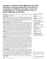 SOCIETY OF CRITICAL CARE MEDICINE AND THE INFECTIOUS DISEASES SOCIETY OF AMERICA GUIDELINES FOR EVALUATING NEW FEVER IN ADULT PATIENTS IN THE ICU cover