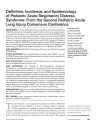 DEFINITION, INCIDENCE, AND EPIDEMIOLOGY OF PEDIATRIC ACUTE RESPIRATORY DISTRESS SYNDROME: FROM THE SECOND PEDIATRIC ACUTE LUNG INJURY CONSENSUS CONFERENCE cover