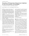 DURATION OF POSTPARTUM MAGNESIUM SULPHATE FOR THE PREVENTION OF ECLAMPSIA cover