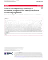 CRITICAL CARE HEPATOLOGY: DEFINITIONS, INCIDENCE, PROGNOSIS AND ROLE OF LIVER FAILURE IN CRITICALLY ILL PATIENTS cover