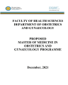 PROPOSED MASTER OF MEDICINE IN OBSTETRICS AND GYNAECOLOGY PROGRAMME cover