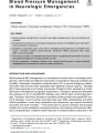 BLOOD PRESSURE MANAGEMENT IN NEUROLOGIC EMERGENCIES cover