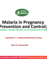 MALARIA IN PREGNANCY PREVENTION AND CONTROL; POLICY GUIDELINES, STRATEGIC DIRECTION, CURRENT PERFORMANCE & CHALLENGES cover