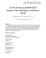ECHO SUMMARY,28/MAR/2024 - SESSION TITLE: MENINGITIS IN CHILDREN & ADULTS cover