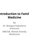 INTRODUCTION TO FAMILY MEDICINE cover