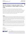 THE NEW TIMING IN ACUTE CARE SURGERY (NEW TACS) CLASSIFICATION: A WSES DELPHI CONSENSUS STUDY cover