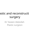 Plastic and Reconstructive surgery cover