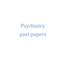 Psychiatry Past Papers cover