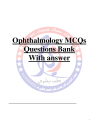 Ophthalmology MCQsQuestions Bank With answer cover