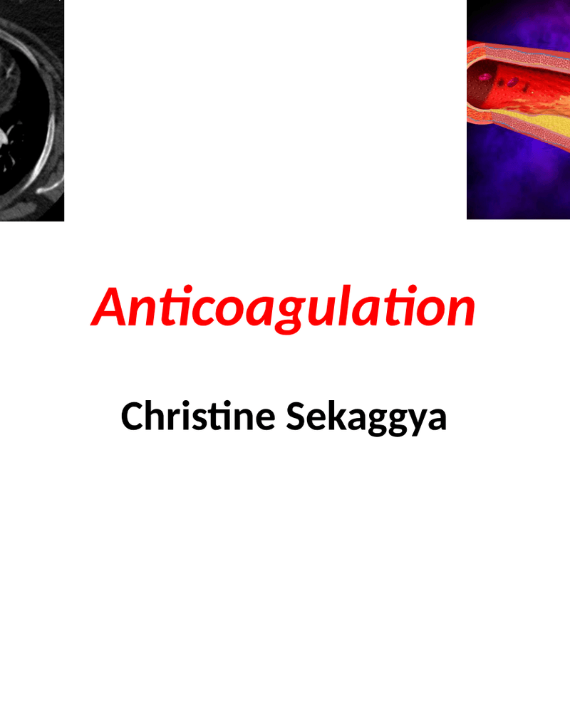 Anticoagulation CS for interns cover