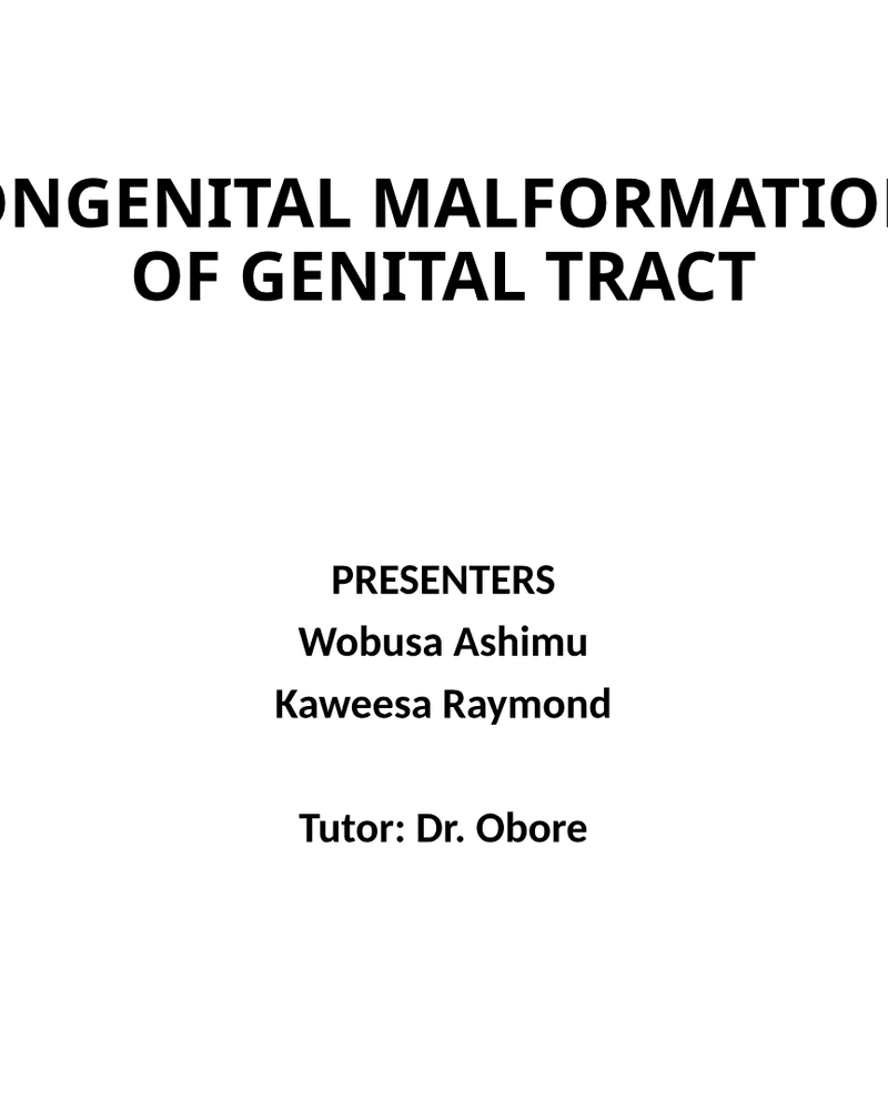 Congenital Malformations of the Genital Tract cover