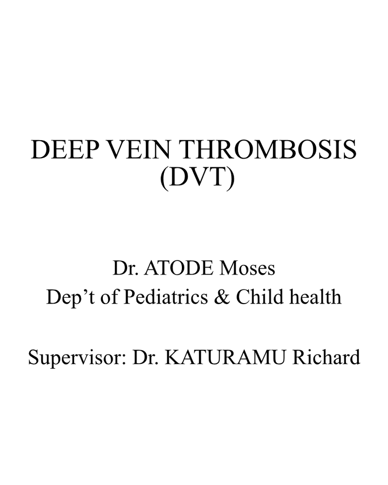 DEEP VEIN THROMBOSIS cover