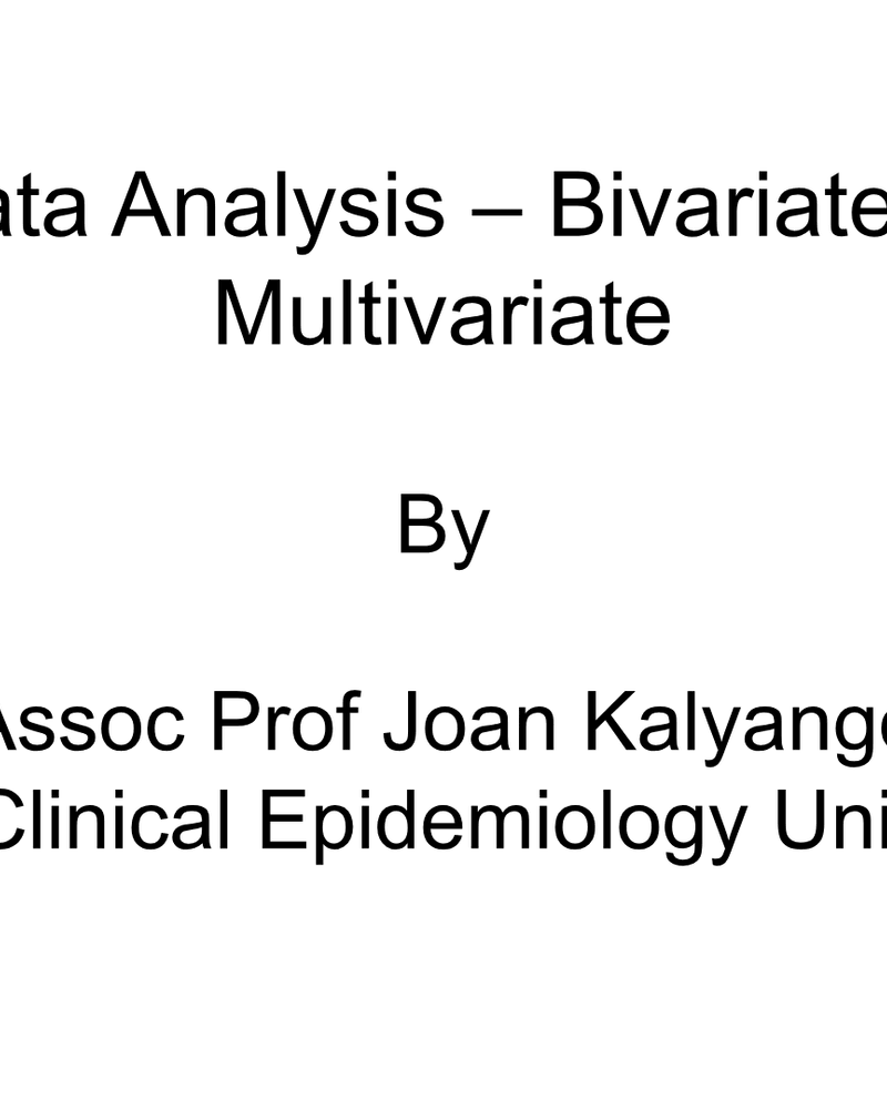 Data analysis – bivariate & multivariate 2025 cover