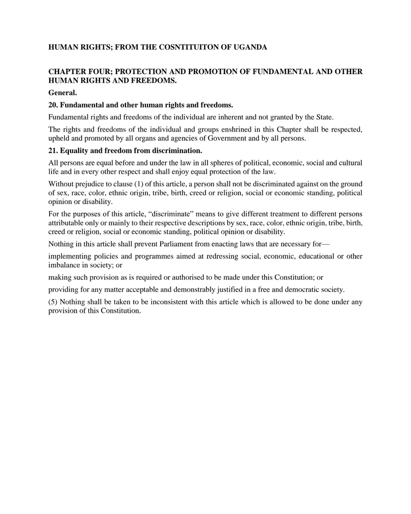 Human Rights in the Ugandan Constitution cover