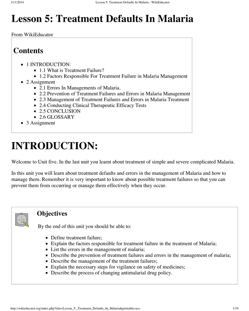 Managing Treatment Failures in Malaria cover