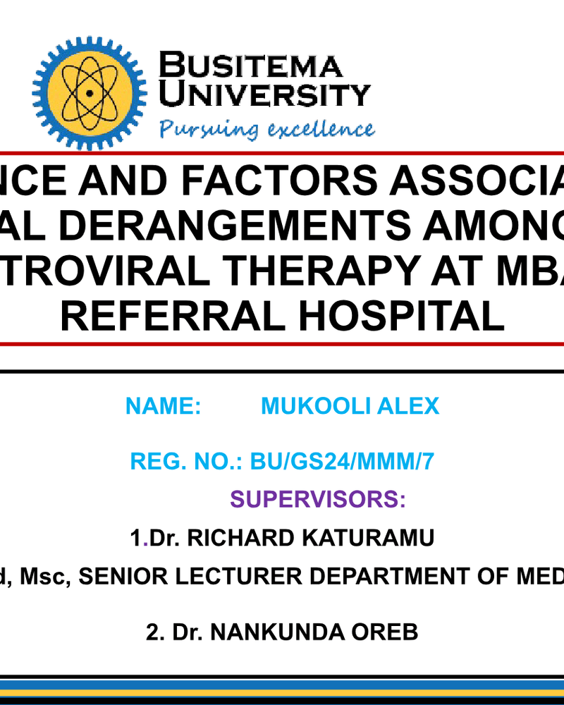 Hematological Derangements in HIV Patients on ART at Mbale RRH cover