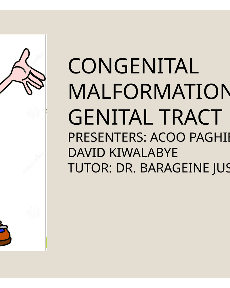 CONGENITAL MALFORMATIONS OF GENITAL TRACT cover
