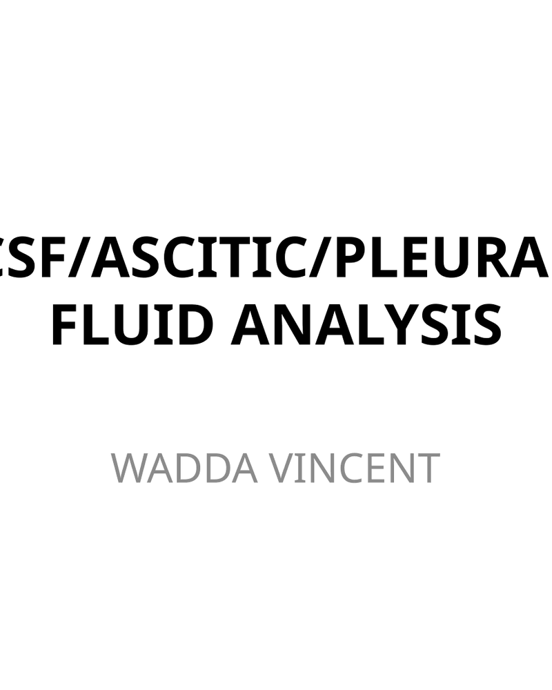 CSF Pleural Fluid Analysis cover