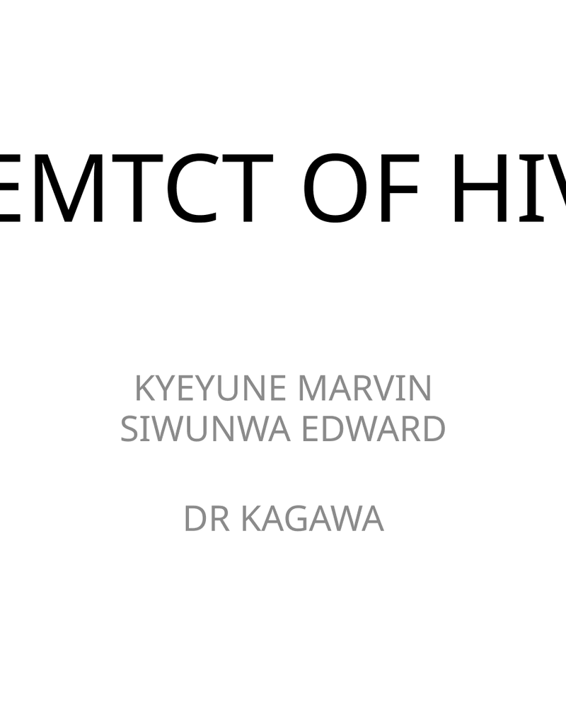 EMTCT OF HIV cover