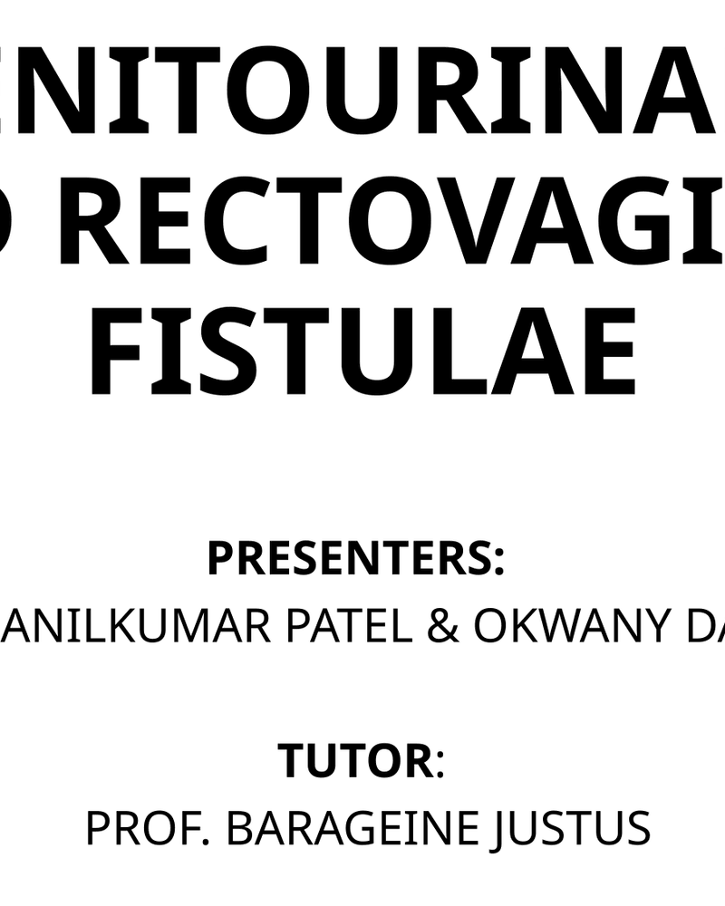 Genitourinary and rectovaginal fistulas cover