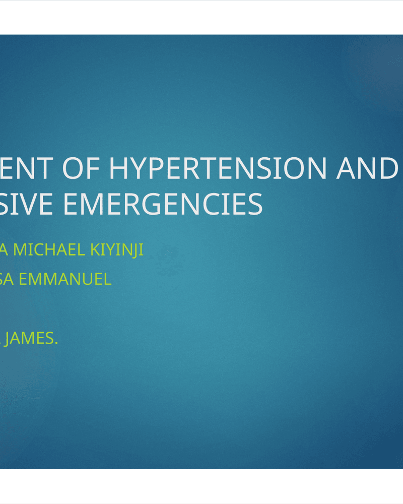 HTN and HTN EMERGENCIES cover