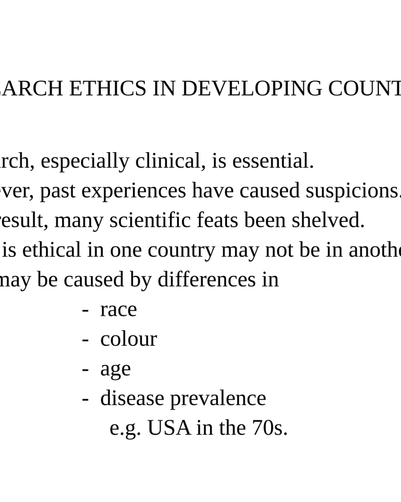 RESEARCH ETHICS IN DEVELOPING COUNTRIES cover