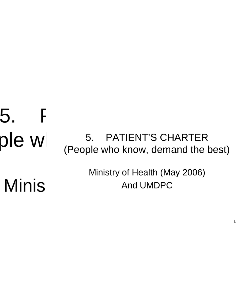 PATIENT'S CHARTER cover