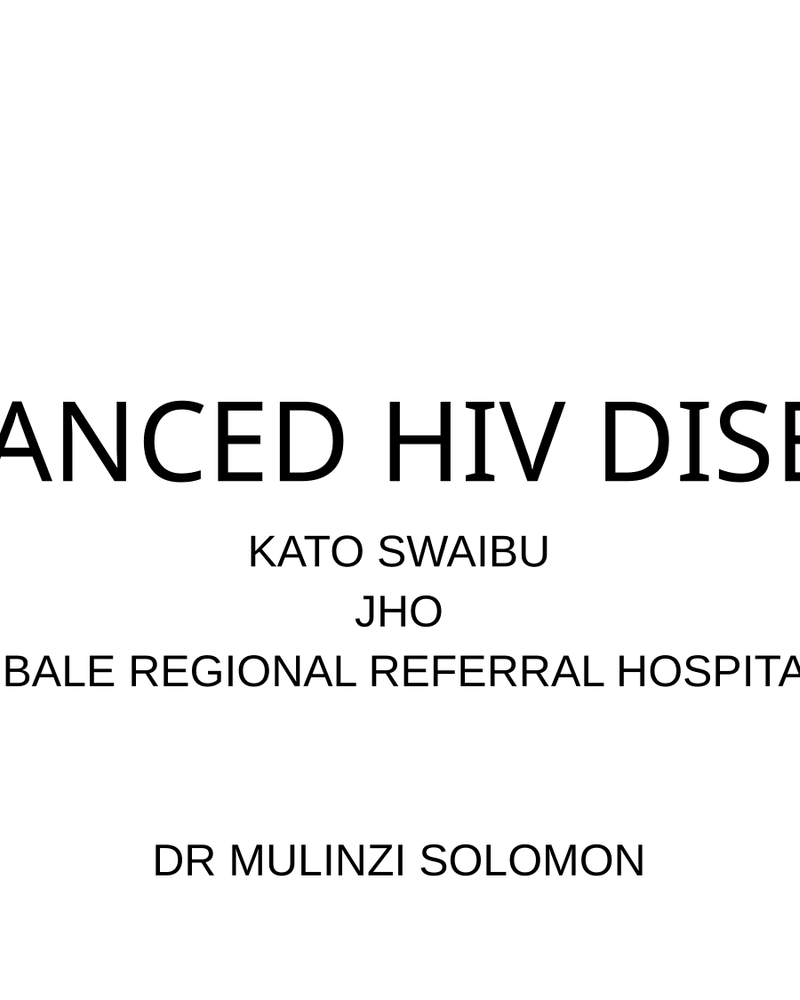 ADVANCED HIV DISEASE cover