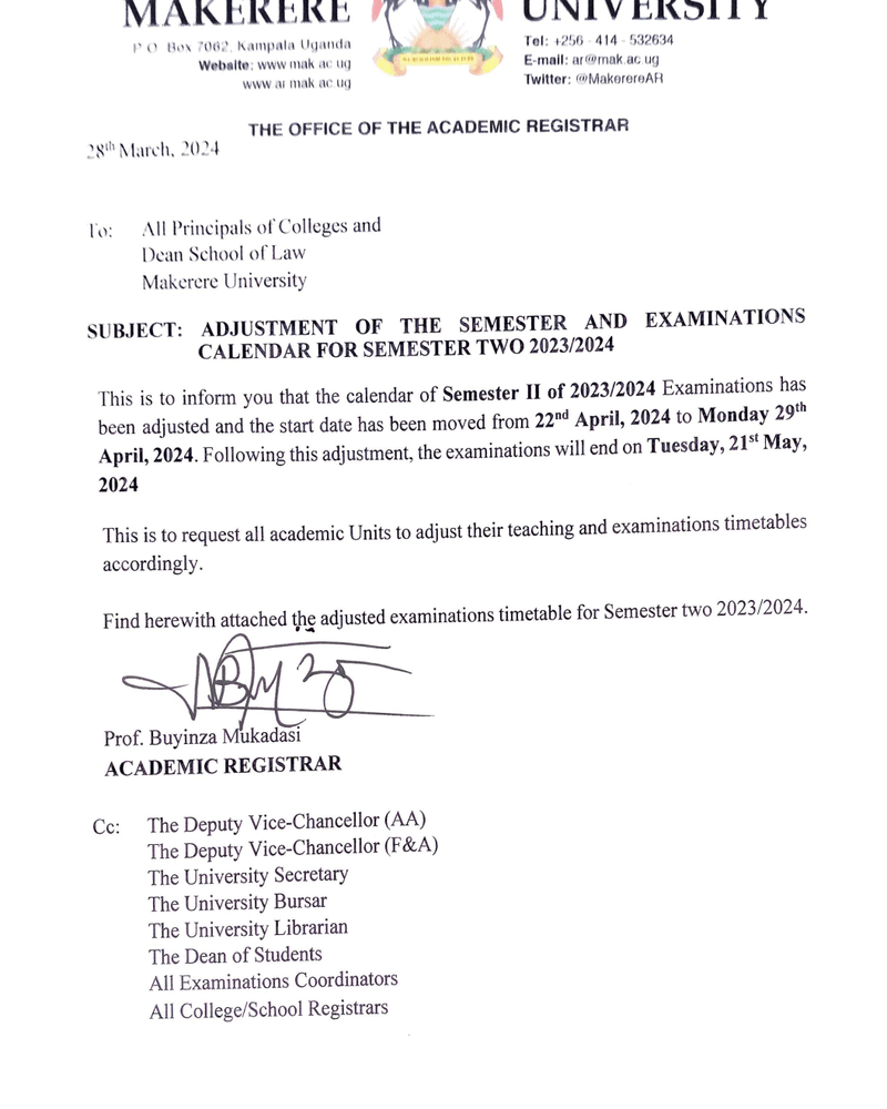 Adjusted Examinations Calendar[1] cover