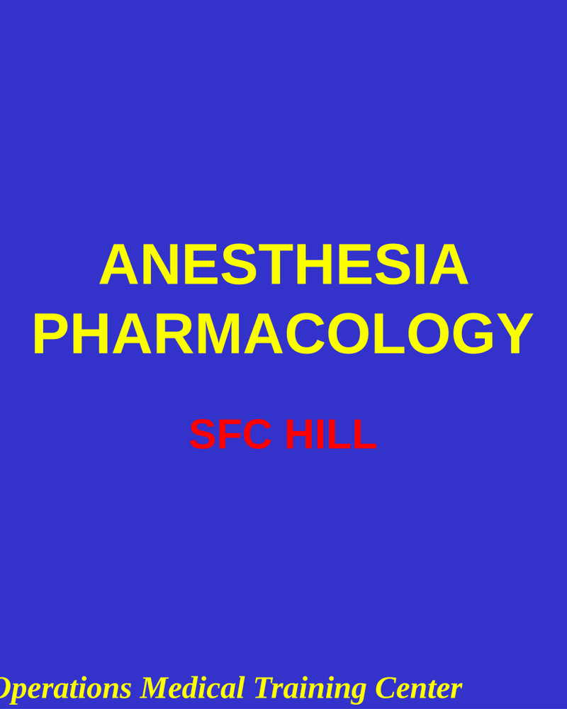 Anaesthetic agents (2) cover