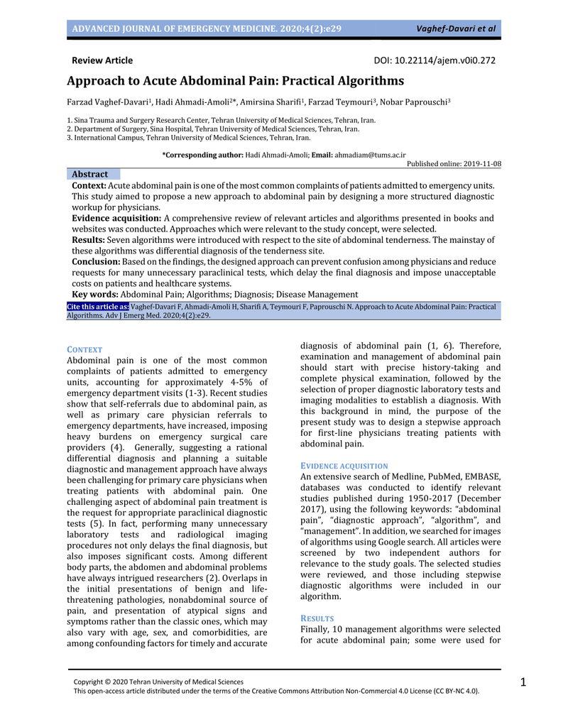 Approach to a patient with abdominal pain cover