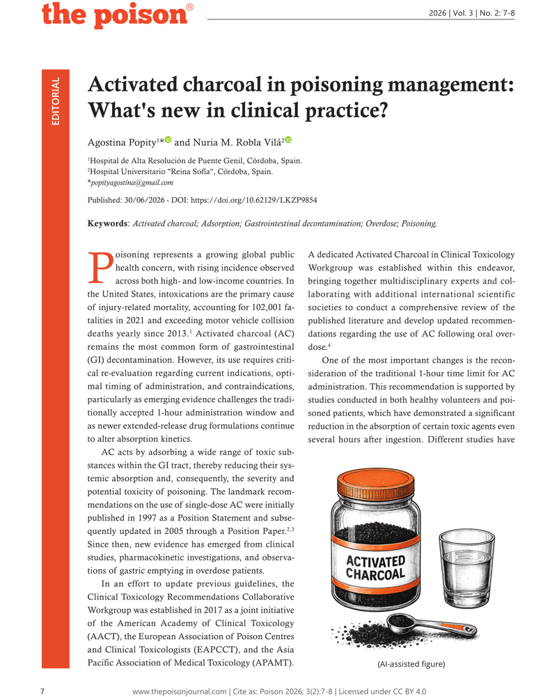 Activated charcoal in poisoning management What's new in clinical cover