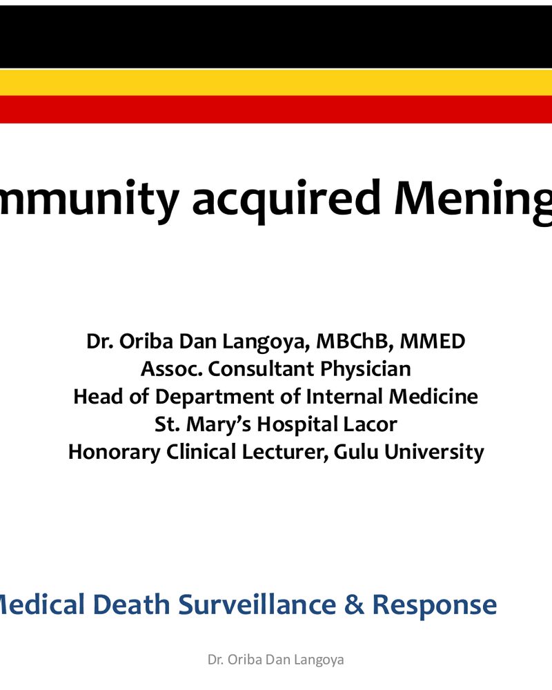 COMMUNITY ACQUIRED MENINGITIS cover