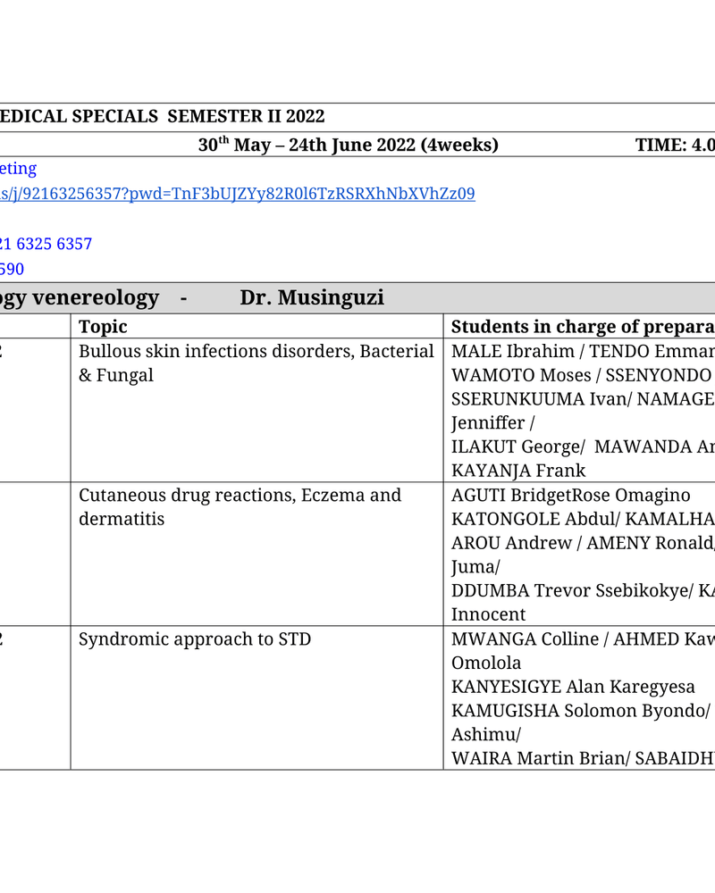 Medical specials May timetable 2022 LN edits cover