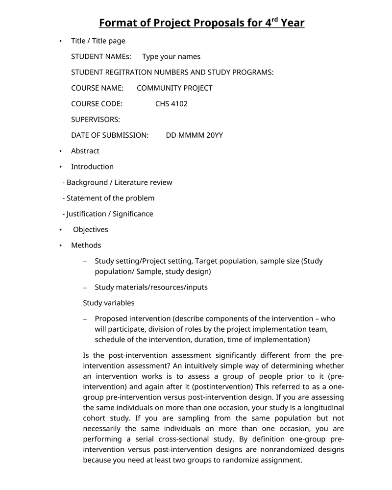 Project proposal format 20`21 B cover
