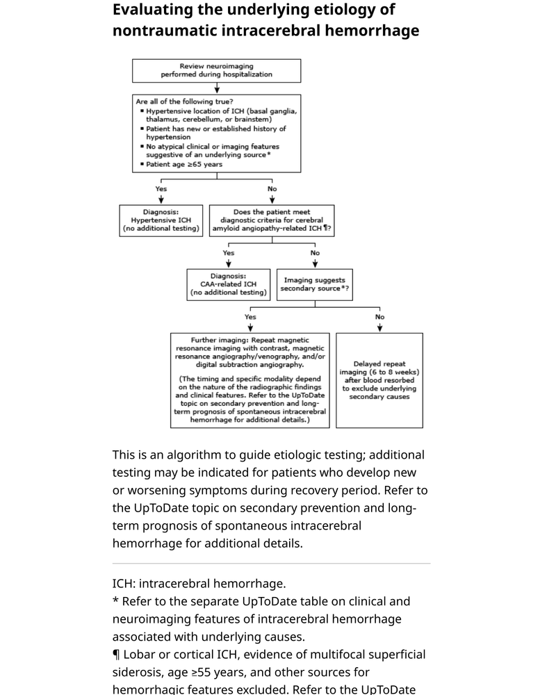 EVALUATING THE UNDERLYING ETIOLOGY OF NONTRAUMATIC INTRACEREBRAL HEMORRHAGE cover