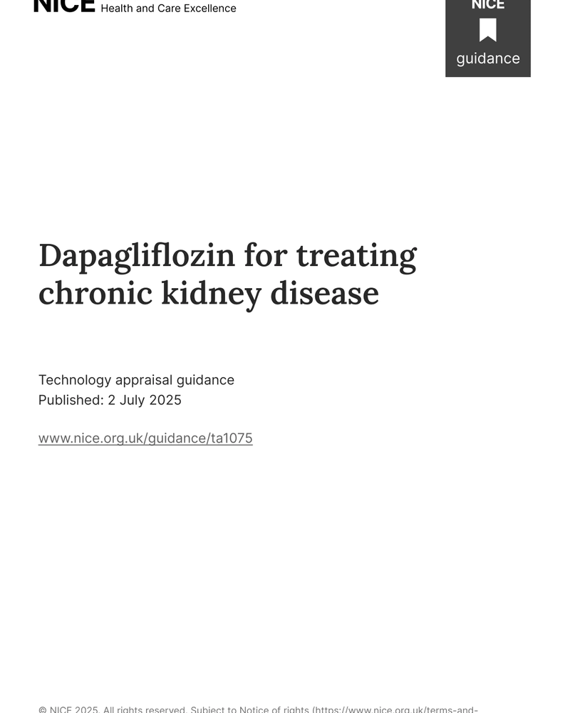 DAPAGLIFLOZIN FOR TREATING CHRONIC KIDNEY DISEASE cover