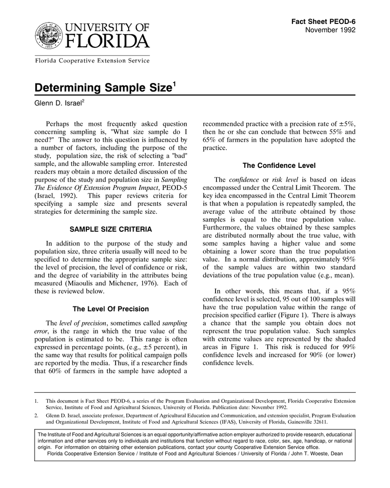 DETERMINING SAMPLE SIZE cover