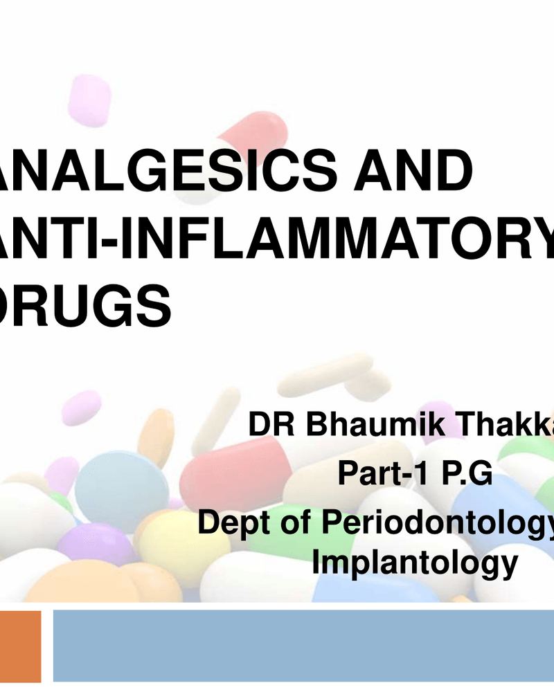 ANALGESICS AND ANTI-INFLAMMATORY DRUGS cover